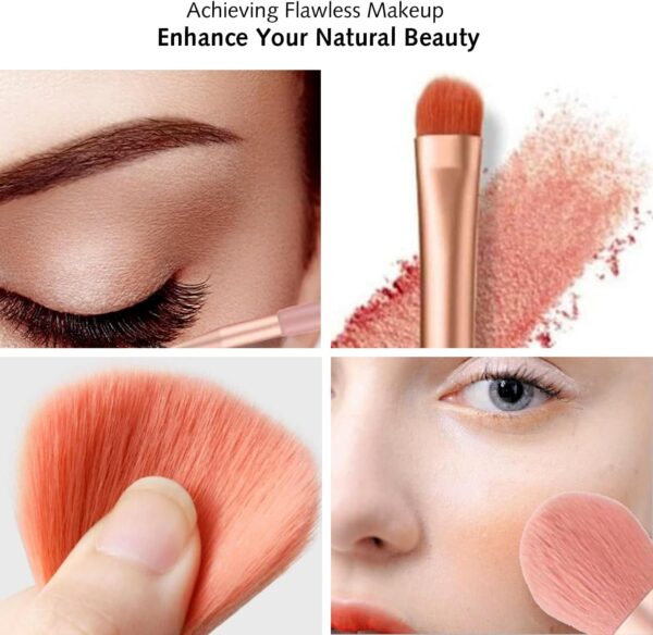 Professional Makeup Brushes Set Mini Makeup Brushes Portable Make up Set Premium Makeup Brushes Kits with PU Leather Bag Foundation Powder Cosmetic Brush Blush Blending Eyeshadow Brushes Sets