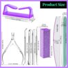12 Pcs Nail Files & Buffer Block Set, FANDAMEI Cuticle Nippers with 100/180 Emery Boards Nail Buffer Kit Cuticle Pusher Toenail Lifter Cuticle Peeler Scraper Nail Brush for Manicure & Pedicure Tools