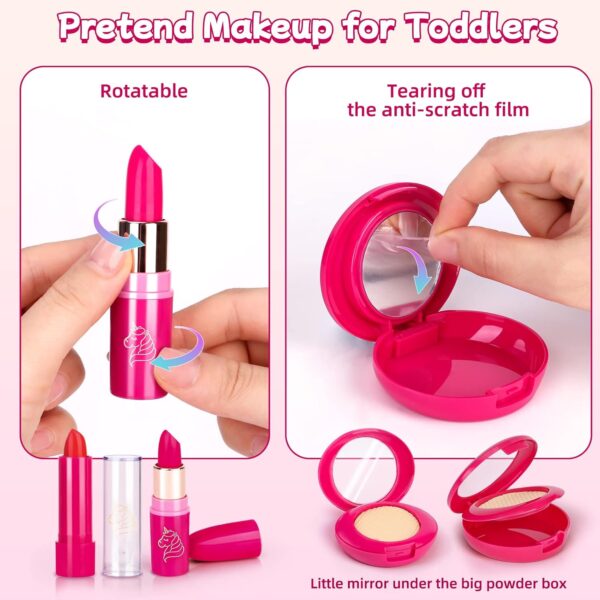Kids Makeup Sets for Girls, Own1one Pretend Makeup Sets for Girls, Childrens Fake Make up Set, Pretend Play Makeup Gifts for Little Girls Age 3 4 5 6 7 8 9 Year Old (30 Pack)