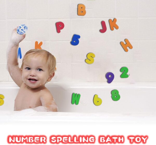 36 Pcs Bath Letters And Numbers, Learn Baby Foam Bath Letters And Numbers, Removable Educational Alphabet Toys, Preschool Children'S Learning Toys, for Bathroom, Baby Shower, Toddlers Kids Toy