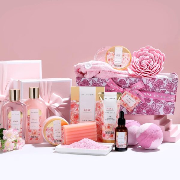 717rdfFcgOS._AC_SL1500_.jpg Spa Luxetique Spa Gift Set,12pcs Rose Bath Gift Set, Bath Sets for Women Gifts, Luxury Spa Sets with Bubble Bath, Body Lotion, Hand Cream, Womens Gift Sets, Gifts for Mum, Mothers Day Gifts