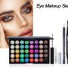 LHLXZQ Eyes Makeup Set, Inclundes 40 Colours Eyeshadow Palette Eyeliner Eyebrow Pencil Mascara and Makeup Brushes, Portable Travel Essential Starter Cosmetic Set for Teen Girls Women, 01B
