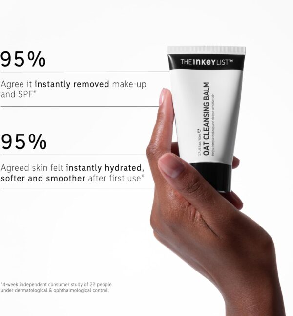 The INKEY List Mini Oat Cleansing Balm 50ml, Dissolves Makeup, Gentle Cleanser, Fragrance-free, Suitable For All Skin Types