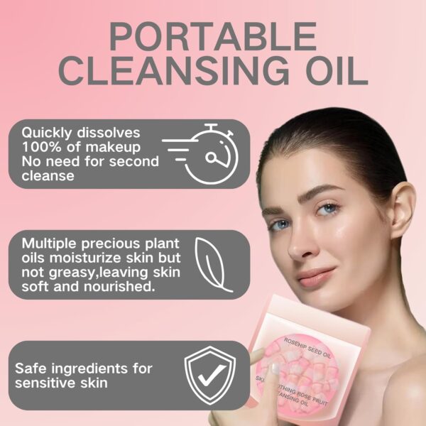 Cleansing Oil Mini Skincare,Makeup Remover Cleansing Oil,20pcs Portable Makeup Face Cleanser,Soothing Gentle Make Up RemoverOil Facial Cleanser For Travel,Disposable Natural Make up Remover