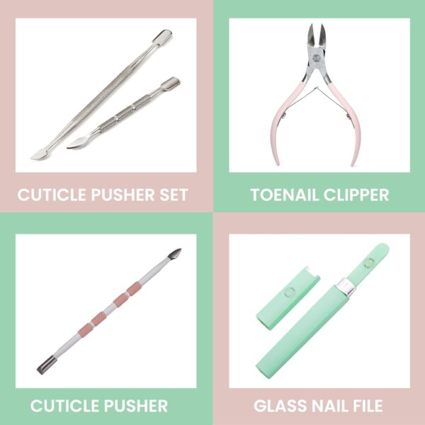 Malva Belle Best Crystal Glass Nail File – Long Lasting Double Sided Tempered Glass File – Professional Salon Manicure/Pedicure Filing Tool for Natural Nails - Pink (2 mm)