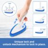Qaestfy Shower Bathtub Tub Tile Scrubber Cleaning Brush with 51'' Handle, 5 Non-Scratch Scouring Pads, Adjustable Long Handled Scrub Brush for Cleaning Shower Bathroom Vessel Sinks Toilet Wall Floor