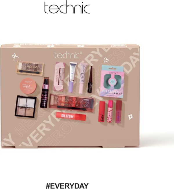 Technic Mega Trends 14 Piece Gift Set - Full Size Cosmetic Gift Box - Products for Eyes, Cheeks, Face & Lips - Perfect for Makeup Enthusiasts - Vegan & Cruelty Free