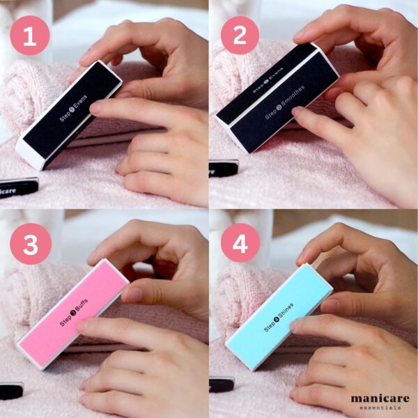 Manicare Nail Buffing Block, 4 Sided Nail File And Buffer For Shaping, Styling, Smoothing And Polishing, Removes Ridges, Instant High Gloss Shine, Easy To Use Manicure Tool For Home Or Salon Use