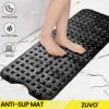 Zuvo Extra-Long Non-Slip Bath Mat (100 x 40 cm, Black) – Anti-Mould, Machine-Washable Shower Mat with Powerful Suction – Ideal for Elderly Kids