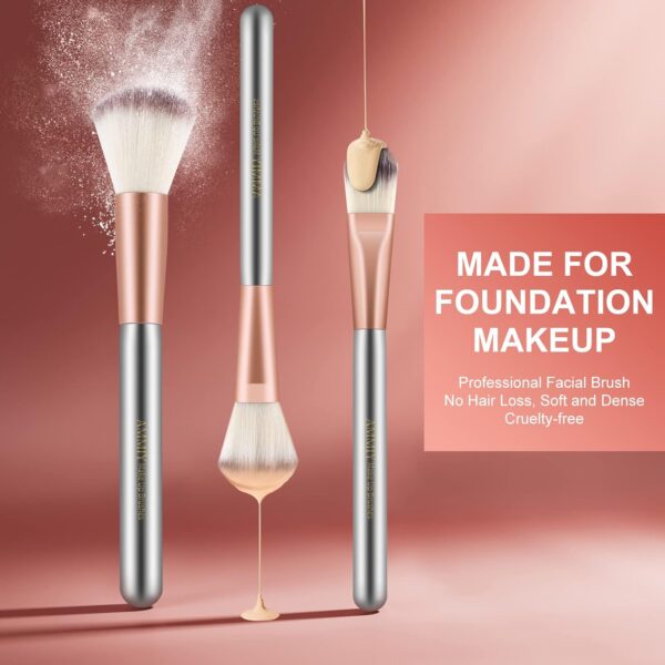 Ammiy Makeup Brushes Sets Professional 18 Pcs Make up Brushes Premium Synthetic Foundation Brushes Blending Face Powder Blush Eyeshadow Eyeliner Make Up Brush Kit with PU Leather Bag