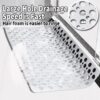 Venuso Square Shower Mats Non Slip Anti Mould, 43 x 75 cm Rubber Anti Slip Bath Mat with Drain Holes, Machine Washable, White