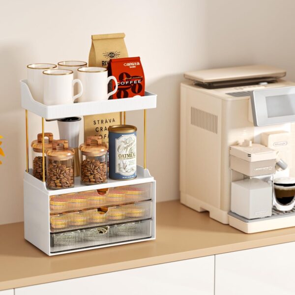 Makeup Organiser - Upgrade 2 Tier 3 Drawers Large Vanity Organiser, Versatile Cosmetic Organisers, Exquisite Bathroom Organiser Storage, Skincare Organisers, Dressing Table Organiser, Clear