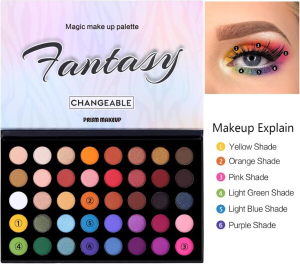 Highly Pigmented Eye Makeup Palette, Matte Shimmer Metallic Eyeshadow Pallet Long Lasting Blendable Natural Colors Make Up Eye Shadows Cosmetics Gift Kit