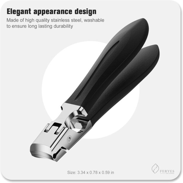 719MKyEtERL._AC_SL1500_.jpg FERYES Nail Clippers for Thick Nails with Catcher, Soft Grip Rubber Handle Fingernail Clippers for Effortless Nail Care, Precision & Powerful Thick Nail Cutter for Senior, Men and Women