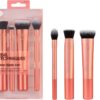 Real Techniques Face Base Makeup Brush Kit, For Concealer, Foundation, & Contour, Works With Liquid, Cream & Powder Products, Staples For Blending & Buffing, 4 Piece Set