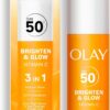 719SUbwxZAL._AC_SL1500_.jpg Olay Vitamin C Brighten & Glow 3in1 Moisturising Fluid SPF50+ Hydrating Skincare Moisturiser and Primer with Niacinamide, Provides Hydration, Glow, UV Protection, and Helps Correct Dark Spots, 50ml
