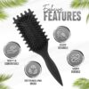 New 2025 Curly Hair Brush, Curl Defining Brush,Curly Hair Brush, Flexible Detangling and Styling Brush, Reduces Frizz and Pulling, Perfect for Wet & Dry Hair Care (BLACK)