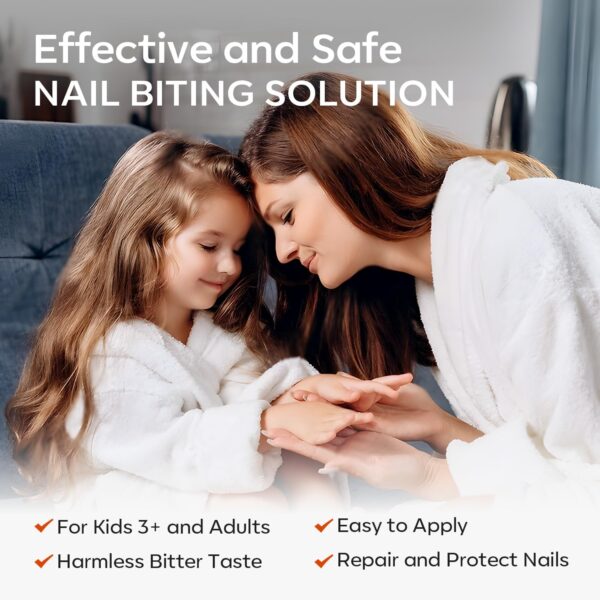 Modelones Nail Biting Treatment, No Bite Nail Polish, Thumb Sucking Deterrent, Promotes Fast Nail Growth, Stop Nail Biting, Easy Application, Quick-Drying Bitter Nail Polish 15 ML