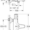 GROHE Grohtherm 800 - Wall Mounted Exposed Bath Thermostat (Automatic Bath/Shower Diverter, Safety Button at 38°C, Built-In Non-Return Valves), Chrome, 34569000