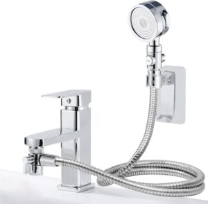 Basin Handheld Shower Kit Shower Head with Hose External Handheld Shower Head Set for Hair Washing Pet Showering Bathroom Utility Room Laundry Tub(Instruction Manual Included)