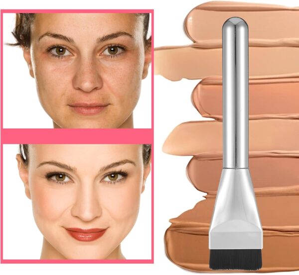 Ouligay 3 Pcs Make Up Spatula Tool Including Makeup Mixing Palette,Foundation Spatula,Makeup Palette Tray,Makeup Accessories Set for Women Girl Korean Makeup Cosmetic Spatula Tool(Metal)