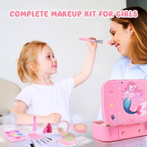 Kids Makeup Sets for Girls, Children Real Washable Make up Starter Kit, Princess Pretend Play Makeup Girls Toys with Cosmetic Bag, Christmas Birthday Present for 3 4 5 6 7 8 9 10 Years Old Girls