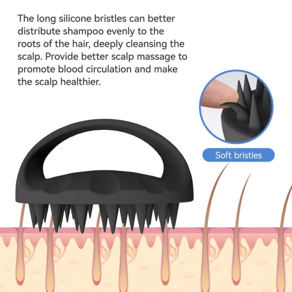 38 Finger Enlarged Scalp Massager Hair Growth,Head Massager,Silicone Scalp Brush Shampoo Brush for Hair Care,Scalp Scrubber,Hair Brush Wet Dry Comb,Scalp Exfoliator for Men Women Pets (Black)