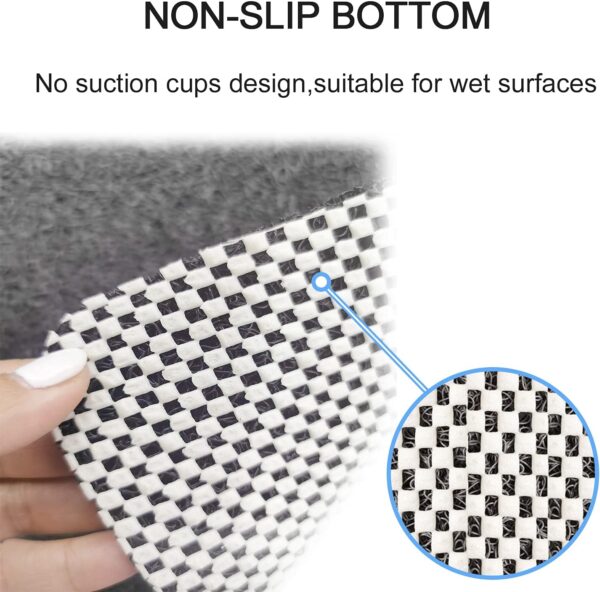Loofah Shower Mat, Bath Mat Non Slip, Anti Mould Shower Mats for Inside Shower, 60 x 40 cm Shower Mats with Drain, Washable Bath Mats for Bathroom Floor, PVC Bathtub Mat for Elderly, Quick Dry (Grey)