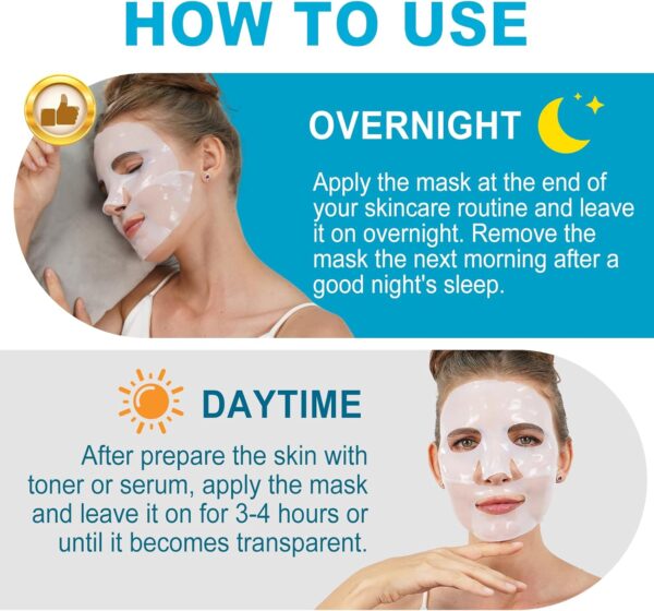 Collagen Face Mask with Deep Hydration,Bio Collagen Face Mask，Collagen Mask Overnight, Moisturizing and Water-Locking Properties, Brightens Skin Tone,Anti-aging Effect and Minimizes Pores-4 Pack