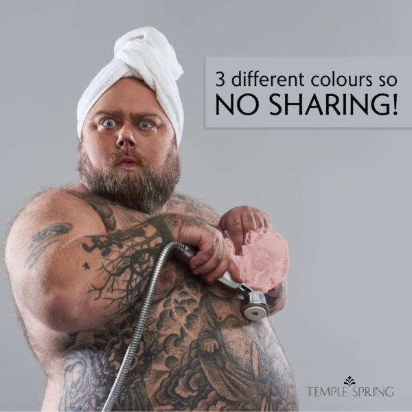 71AIb9dOiL._AC_SL1500_.jpg Temple Spring Loofah Shower Sponge, Recycled Body Scrubber Scrunchies, Exfoliating Bath Sponge, Shower Puff Bath Sponges for Adults, Loofah Back Scrubber Pouffe, Loofa Body Scrub Exfoliator Coral Pink