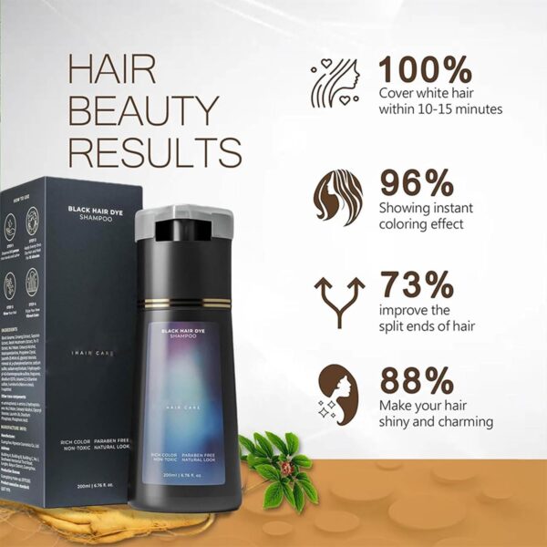 Hair Dye Shampoo, Hair Care Instant Dye Shampoo for Men & Women, Haircare Natural Color for Gray Coverage (Dark Brown)
