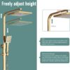 Onyzpily Gold Shower Mixer taps Shower Set Shower System 3-Function with Rainfall Shower Handheld Bath tub