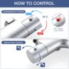 Thermostatic Bath Shower Mixer, Bevankly Exposed Thermostatic Shower Mixer Taps Valve Anti Scald Tap, Deck Mounted Bath Shower Mixer Bar with Anti-Scald Control Valve, Brass, 180mm