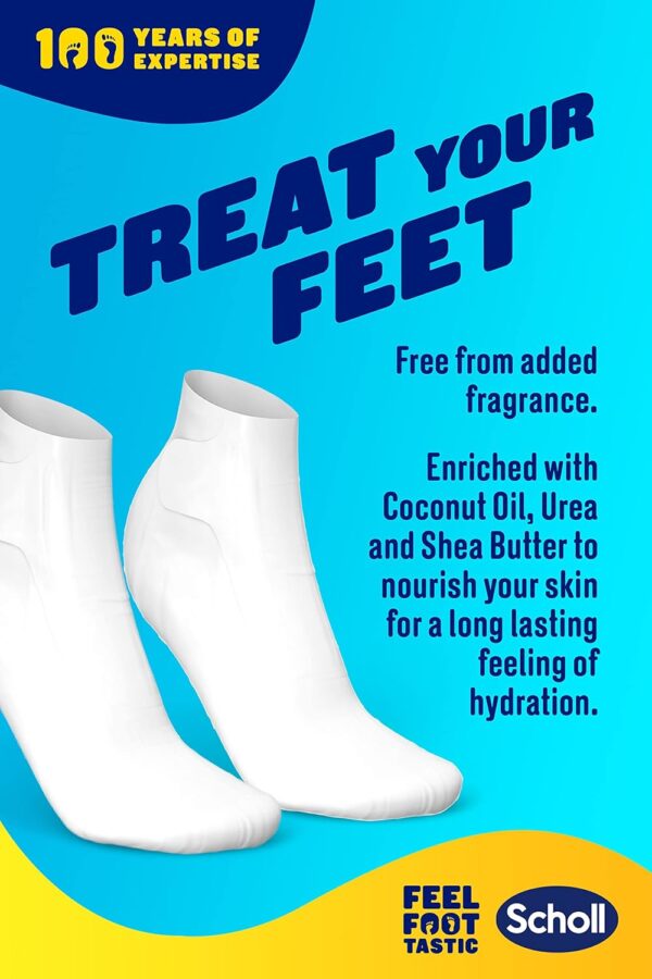71AVYxsYyoL._AC_SL1500_.jpg Scholl ExpertCare Dry Skin Foot Mask - Nourishing Foot Mask with Coconut Oil, Urea, and Shea Butter - 24-Hour Moisture for Dry Foot Skin - 1 Pair of Foot Mask Socks, One Size
