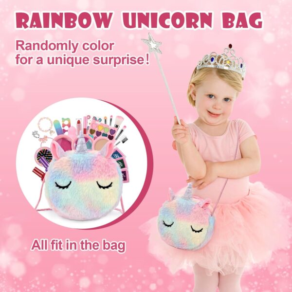 Anpro Pretend Makeup Sets for Girls, Kid-Safe Washable Fake Play Real Make up Set Starter kit, Childrens Princess Pretend Play Toys Presents, Birthday Toys Gift for 3 -12 Years Old Girl