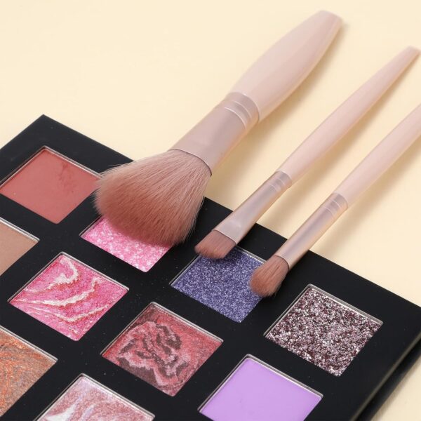 Travel Size Makeup Brushes, Soft Travel Makeup Brush Set Mini Make Up Brushes with Case & Mirror, Portable Makeup Brush Kit Eye Makeup Brushes Set, Complete Function Cosmetic Tools (Apricot)