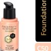 MAX FACTOR - Facefinity All Day Flawless Foundation - 3-in-1 Concealer, Liquid Foundation & Face Primer - Up To 30hr Wear - Flawless Airbrush Finish, SPF 20, Vegan - C50 Natural Rose - 30ml