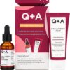 Q+A Hydrating Heroes Skincare Gift Set – A Giftset with Hyaluronic Acid Facial Serum 30ml, Daily Moisturiser 75ml for Dry, Dehydrated Skin, Vegan, Cruelty-Free, for Soft, Supple Complexion