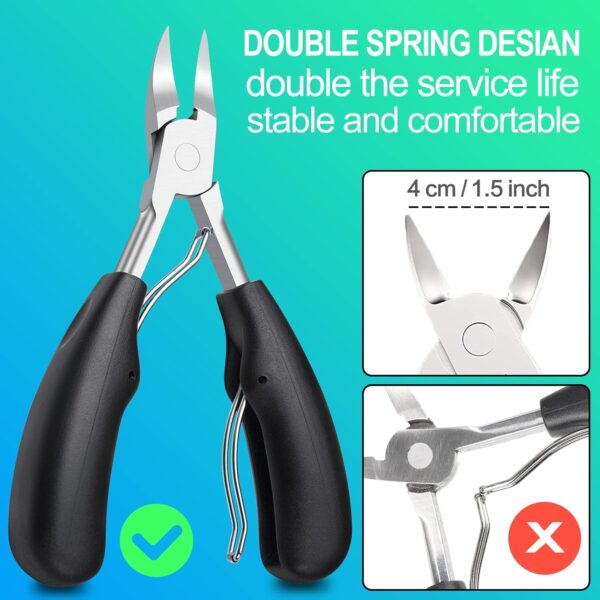 Toenail Clippers Set for Thick & Ingrown Hard Toenail Fingernail, 7PCS Nail Clippers and Professional Podiatrist Nail Cutter-Heavy Duty Stainless Steel Pedicure Toenail Scissors for Men Women (Black)