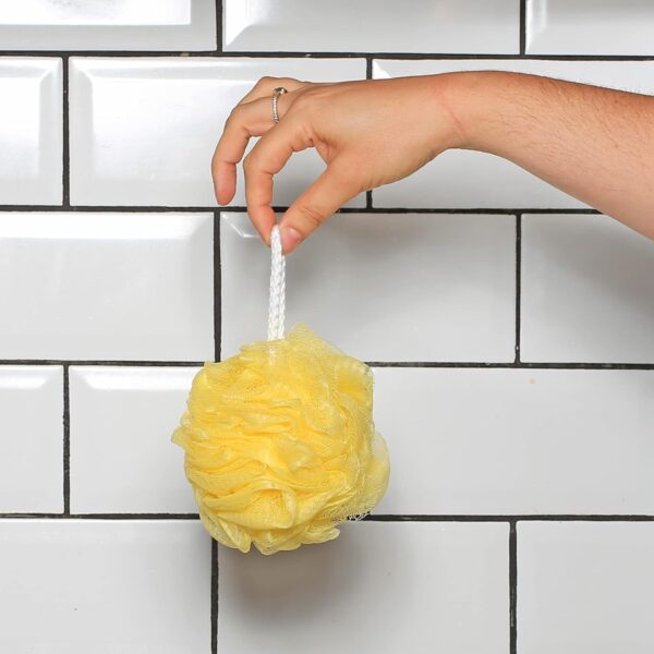 Elysium Spa Pack of 4 Mesh Exfoliating Bath And Shower Body Puff Sponges