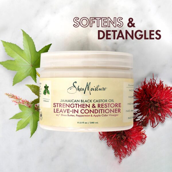 SheaMoisture Jamaican Black Castor Oil Hair Care Set: 16oz Growth Shampoo, 13oz Strengthening Conditioner, 11.5oz Leave-In Treatment, 12oz Restorative Masque for Curly Hair