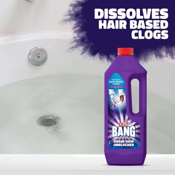71BHM67HwkL._AC_SL1500_.jpg Cillit Bang Hair Drain Unblocker Gel, Dissolves Hair-Based Blockages, For Showers and Baths, 1 Litre (2 Uses)