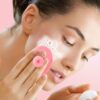 Facial Cleansing Brush Face Exfoliator Pad Silicone Face Scrubber, Mini Manual Silicone Face Scrubber Face Massager Brush Anti-Aging Skin Cleanser and Deep Exfoliator Makeup Tool for Girl Sister Women