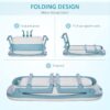 HOMCOM Foldable Bathtub Kids Bath Tub with Lid Large Freestanding Bathtubs Home Sauna for Toddler Children Teenage 1-12 Years