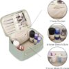 Makeup Bag Travel with Brush Compartment, Large PU Leather Cosmetic Organizer Case with Handle, Water-Resistant for Women, Green (Patent Pending)