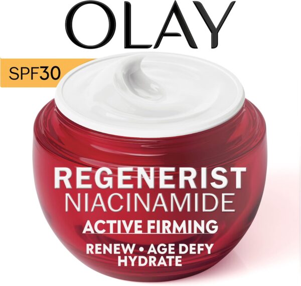 Olay Regenerist Niacinamide Day Cream Face Moisturiser SPF 30, Skincare with Niacinamide 99% Purity, Antioxidant Vitamin E. Anti Aging Skin Care: Renews, Firms and Hydrates. Non-Greasy, 50ml