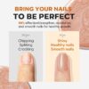 Modelones Nail Care 8 in one Ridge Filling Strengthener Treatment, Nail Polish Strengthener for Damaged and Weak Nails, Nail Hardener Extra Strong and Growth Smoothing Glitter Nude Nail Varnish 15ml
