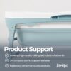 Iconique Collapsible Portable Folding Bath Tub | Portable Sauna, Freestanding, Shower, Cold Plunge Pool, Outdoor Pool, Ice Bathtub | 142cm x 60cm x 58cm | For Adults, Children, Pets, Dogs | Light Blue