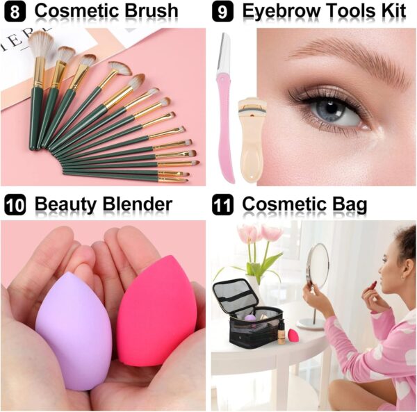Makeup Sets, Cosmetic Make Up Starter Kit With Storage Bag Portable Travel Make Up Palette Eyeshadow Foundation Lip Gloss for Teenage & Adults(Style C)