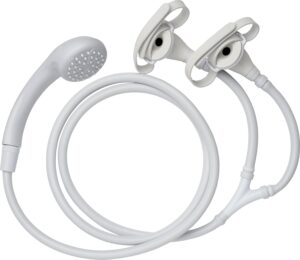 Croydex Secura Shower Head and Hose for Taps, 1750mm Hose Length, Suitable for High and Low Pressure Systems, Tap Shower Attachment, Compatible with Most Round or Oval Basin Taps, White